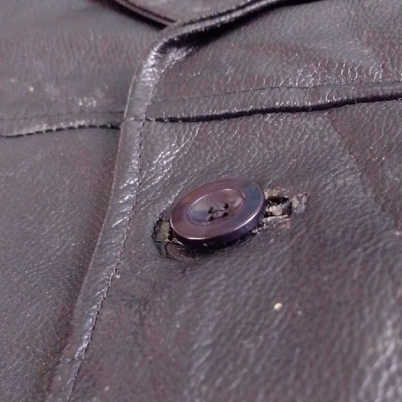 Vintage 90s Leather Winter Jacket Heavy Duty PELLE CUIR HOMME - Picture 4 of 9